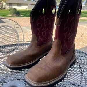 Wolverine Men's Brown and Burgundy Western Boots